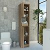 Tuhome Ibis Linen Cabinet, Double Doors, Four Interior Shelves, Two Cabinets, Light Oak MLC4770